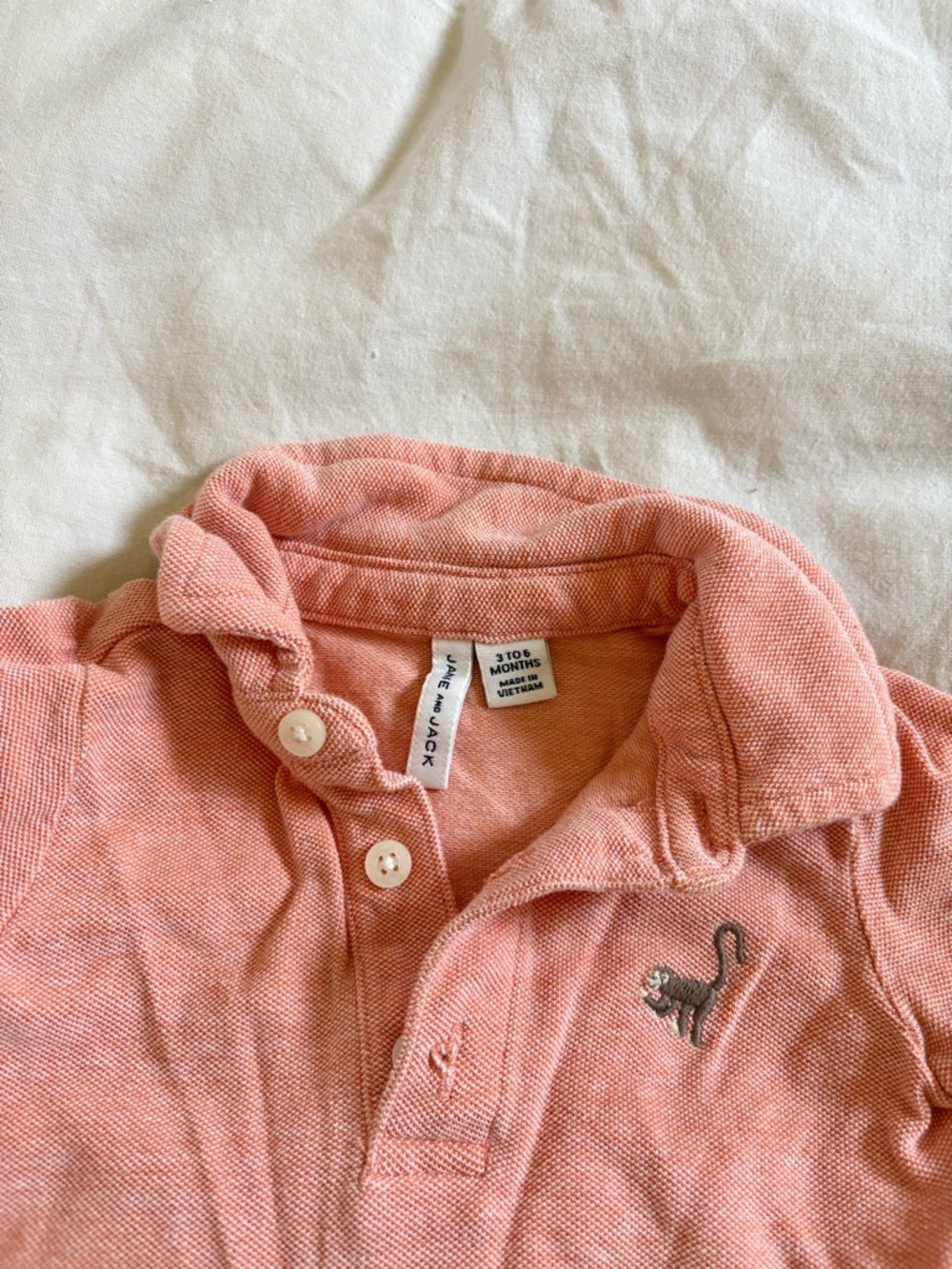 Janie and Jack 100% Cotton Monkey Pique Polo size 3-6 mo - Picture 3 of 4